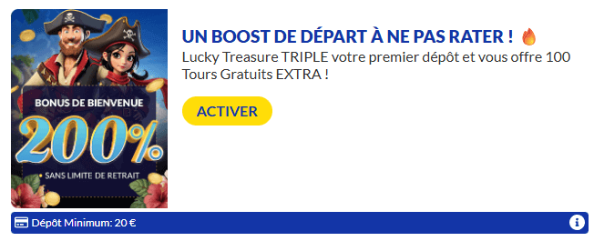 Lucky Treasure Casino welcome bonus
