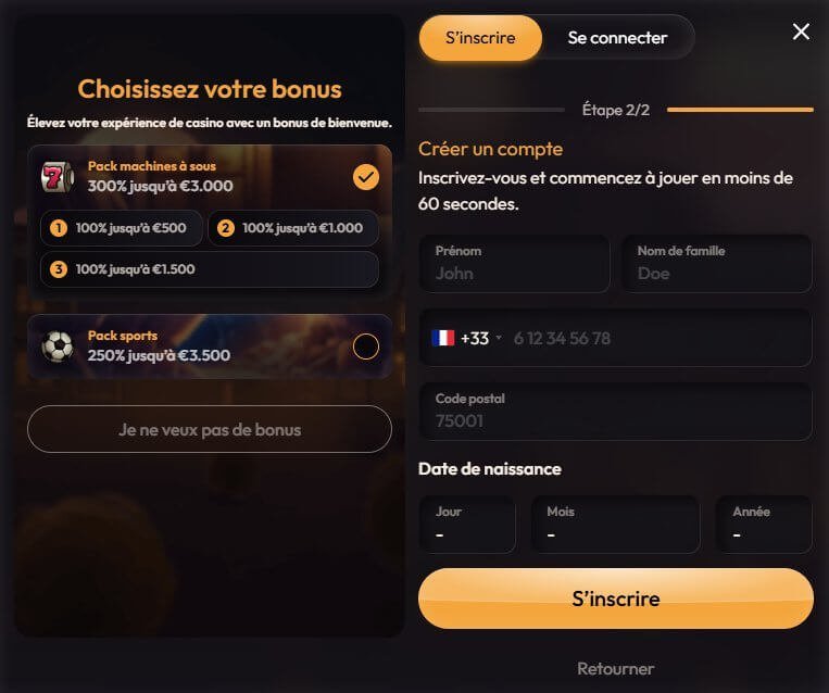 Mad Casino sign-up 2/2