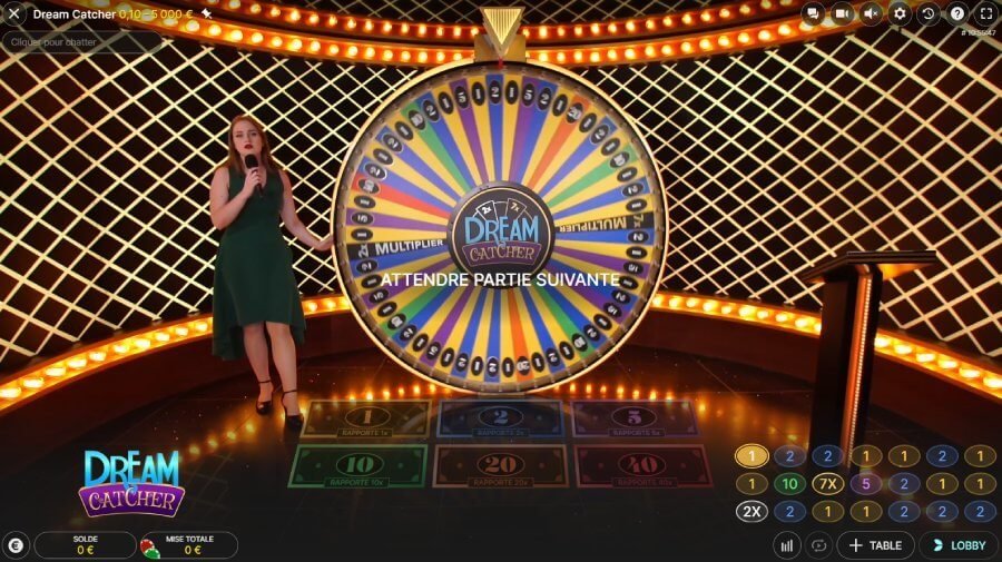 Dream Catcher Evolution Gaming live game