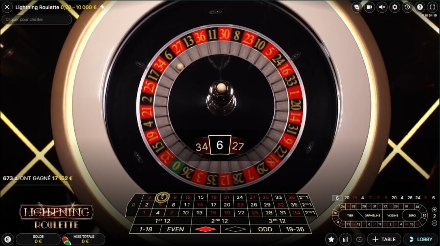 Lightning Roulette live game