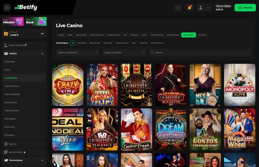 Betify live casino