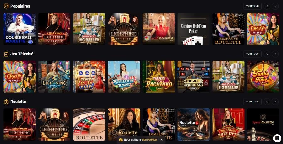 AmonBet Casino live casino page
