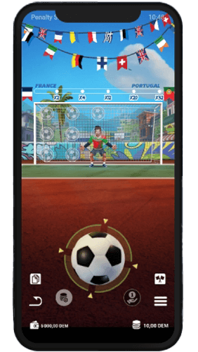 Visual of the penalty game on mobile