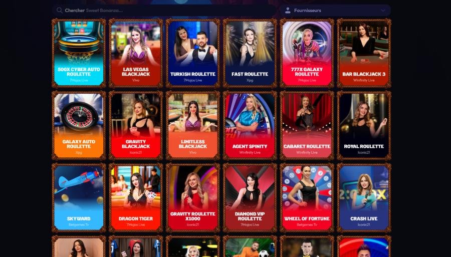 Wildzy Casino live casino page