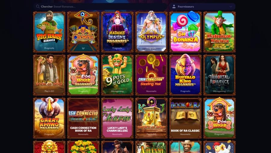 Wildzy Casino slots page